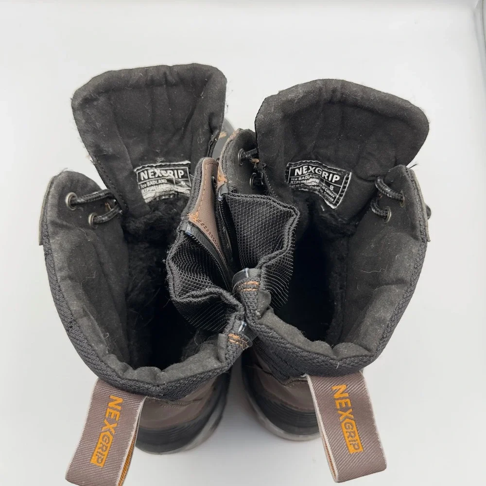Nexgrip Ice Badland Mens 8 Winter Boots Brown Black 400g Insulated Waterproof